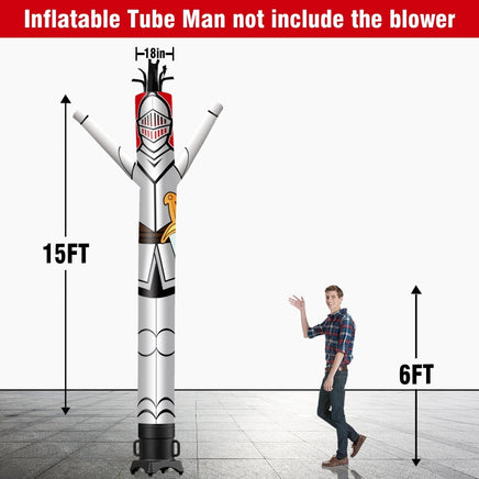 6 10 15 20FT Tall Knight Waving Inflatable Tube Man(Blower Not Included) - goodeny