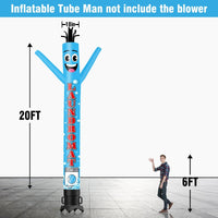 6 10 15 20FT Tall Laundromat Waving Inflatable Tube Man(Blower Not Included) - goodeny
