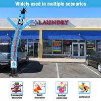 6 10 15 20FT Tall Laundromat Waving Inflatable Tube Man(Blower Not Included) - goodeny
