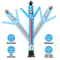 6 10 15 20FT Tall Laundromat Waving Inflatable Tube Man(Blower Not Included) - goodeny