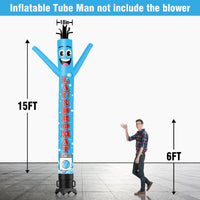 6 10 15 20FT Tall Laundromat Waving Inflatable Tube Man(Blower Not Included) - goodeny