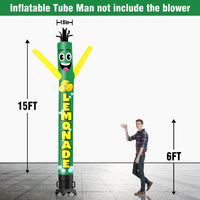 6 10 15 20FT Tall Lemonade Waving Inflatable Tube Man(Blower Not Included) - goodeny
