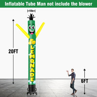 6 10 15 20FT Tall Lemonade Waving Inflatable Tube Man(Blower Not Included) - goodeny