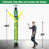 6 10 15 20FT Tall Lemonade Waving Inflatable Tube Man(Blower Not Included) - goodeny