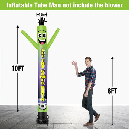 6 10 15 20FT Tall Let Games Begin Waving Inflatable Tube Man(Blower Not Included) - goodeny