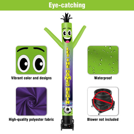 6 10 15 20FT Tall Let Games Begin Waving Inflatable Tube Man(Blower Not Included) - goodeny