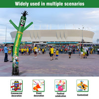 6 10 15 20FT Tall Let's Kick It Waving Inflatable Tube Man(Blower Not Included) - goodeny