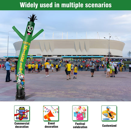 6 10 15 20FT Tall Let's Kick It Waving Inflatable Tube Man(Blower Not Included) - goodeny