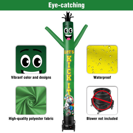 6 10 15 20FT Tall Let's Kick It Waving Inflatable Tube Man(Blower Not Included) - goodeny