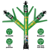 6 10 15 20FT Tall Let's Kick It Waving Inflatable Tube Man(Blower Not Included) - goodeny