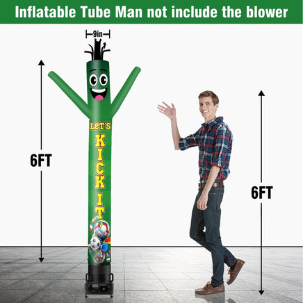 6 10 15 20FT Tall Let's Kick It Waving Inflatable Tube Man(Blower Not Included) - goodeny
