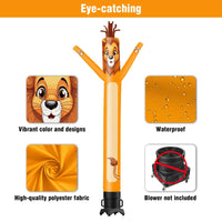 6 10 15 20FT Tall Lion Waving Inflatable Tube Man(Blower Not Included) - goodeny