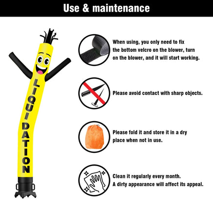 6 10 15 20FT Tall Liquidation Waving Inflatable Tube Man(Blower Not Included) - goodeny