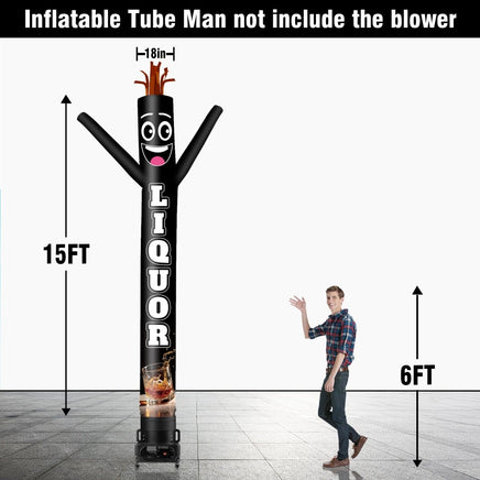 6 10 15 20FT Tall Liquor Waving Inflatable Tube Man(Blower Not Included) - goodeny