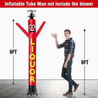 6 10 15 20FT Tall Liquor Waving Inflatable Tube Man(Blower Not Included) - goodeny