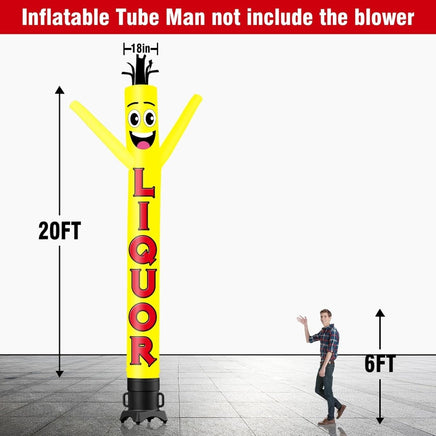 6 10 15 20FT Tall Liquor Waving Inflatable Tube Man(Blower Not Included) - goodeny