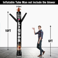 6 10 15 20FT Tall Liquor Waving Inflatable Tube Man(Blower Not Included) - goodeny