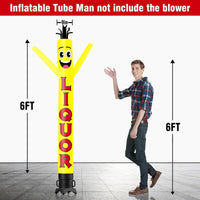 6 10 15 20FT Tall Liquor Waving Inflatable Tube Man(Blower Not Included) - goodeny