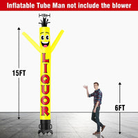 6 10 15 20FT Tall Liquor Waving Inflatable Tube Man(Blower Not Included) - goodeny