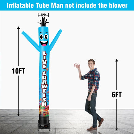 6 10 15 20FT Tall Live Crawfish Waving Inflatable Tube Man(Blower Not Included) - goodeny