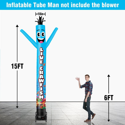 6 10 15 20FT Tall Live Crawfish Waving Inflatable Tube Man(Blower Not Included) - goodeny
