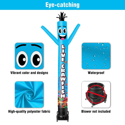 6 10 15 20FT Tall Live Crawfish Waving Inflatable Tube Man(Blower Not Included) - goodeny
