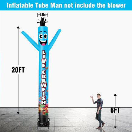 6 10 15 20FT Tall Live Crawfish Waving Inflatable Tube Man(Blower Not Included) - goodeny