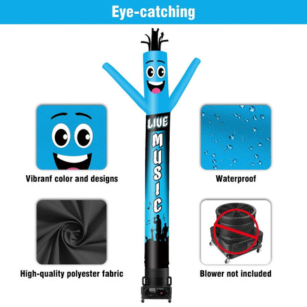 6 10 15 20FT Tall Live Music Waving Inflatable Tube Man(Blower Not Included) - goodeny