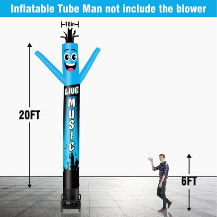 6 10 15 20FT Tall Live Music Waving Inflatable Tube Man(Blower Not Included) - goodeny