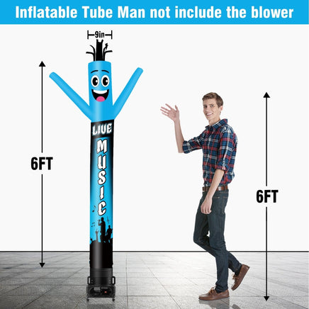 6 10 15 20FT Tall Live Music Waving Inflatable Tube Man(Blower Not Included) - goodeny