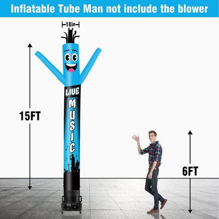 6 10 15 20FT Tall Live Music Waving Inflatable Tube Man(Blower Not Included) - goodeny