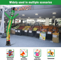 6 10 15 20FT Tall Local Grown Fruit Waving Inflatable Tube Man(Blower Not Included) - goodeny