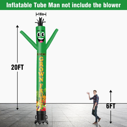 6 10 15 20FT Tall Local Grown Fruit Waving Inflatable Tube Man(Blower Not Included) - goodeny