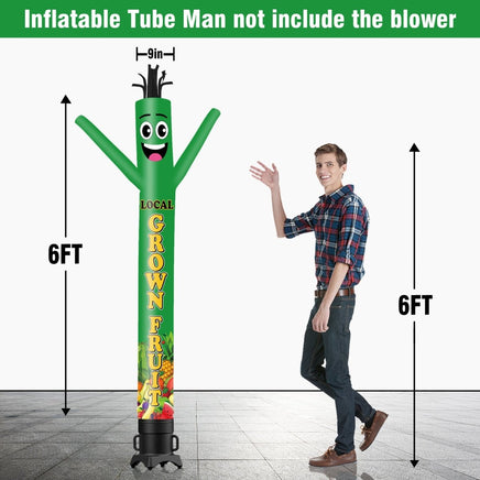 6 10 15 20FT Tall Local Grown Fruit Waving Inflatable Tube Man(Blower Not Included) - goodeny