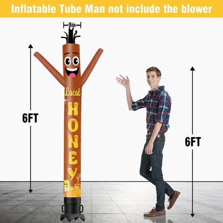 6 10 15 20FT Tall Local Honey Waving Inflatable Tube Man(Blower Not Included) - goodeny