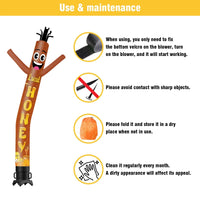 6 10 15 20FT Tall Local Honey Waving Inflatable Tube Man(Blower Not Included) - goodeny