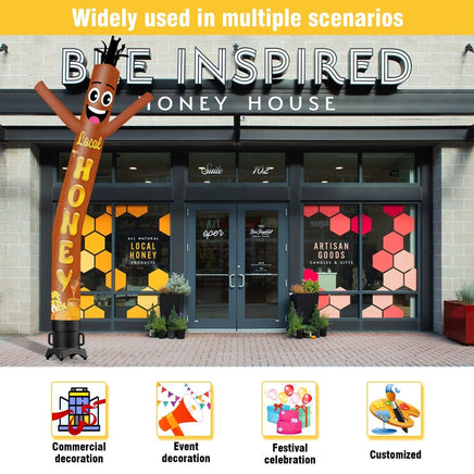 6 10 15 20FT Tall Local Honey Waving Inflatable Tube Man(Blower Not Included) - goodeny