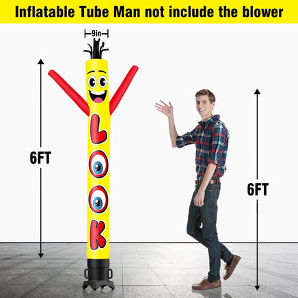 6 10 15 20FT Tall LOOK Waving Inflatable Tube Man(Blower Not Included) - goodeny