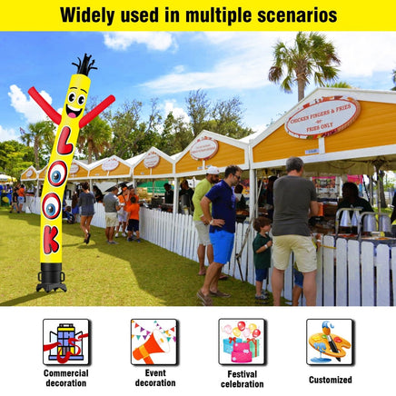 6 10 15 20FT Tall LOOK Waving Inflatable Tube Man(Blower Not Included) - goodeny