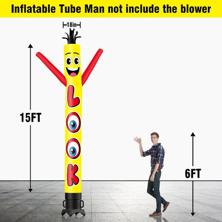 6 10 15 20FT Tall LOOK Waving Inflatable Tube Man(Blower Not Included) - goodeny