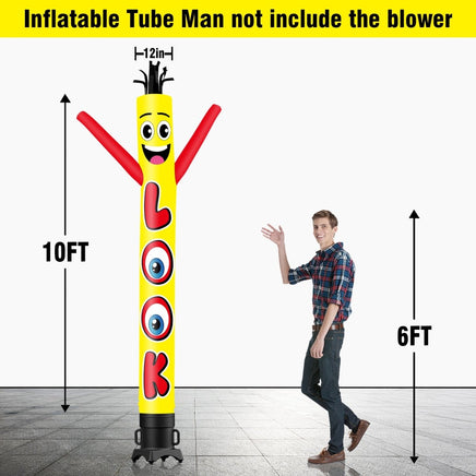 6 10 15 20FT Tall LOOK Waving Inflatable Tube Man(Blower Not Included) - goodeny