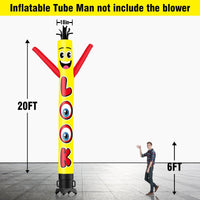 6 10 15 20FT Tall LOOK Waving Inflatable Tube Man(Blower Not Included) - goodeny