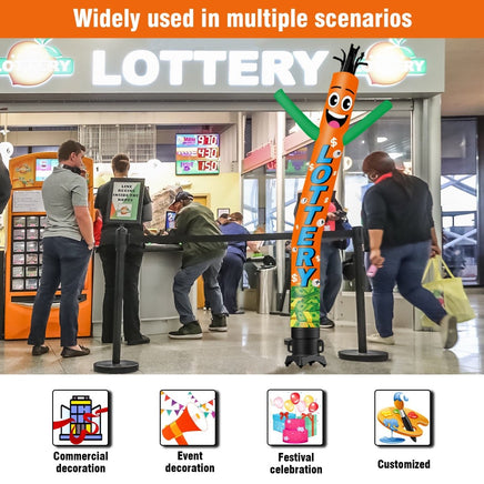 6 10 15 20FT Tall Lottery Waving Inflatable Tube Man(Blower Not Included) - goodeny