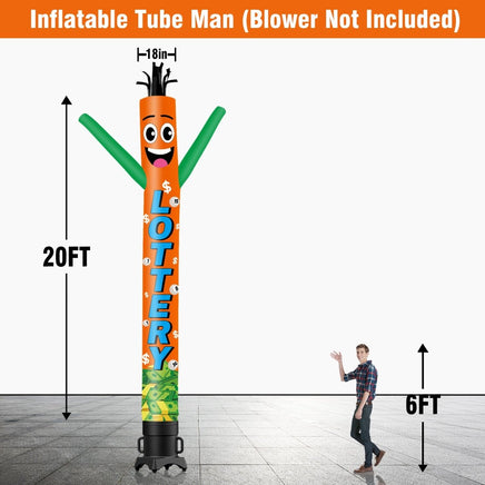 6 10 15 20FT Tall Lottery Waving Inflatable Tube Man(Blower Not Included) - goodeny