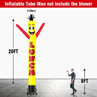 6 10 15 20FT Tall Lunch Waving Inflatable Tube Man(Blower Not Included) - goodeny