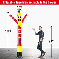 6 10 15 20FT Tall Lunch Waving Inflatable Tube Man(Blower Not Included) - goodeny