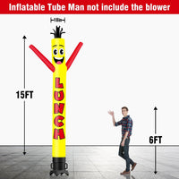 6 10 15 20FT Tall Lunch Waving Inflatable Tube Man(Blower Not Included) - goodeny
