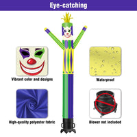 6 10 15 20FT Tall Mardi Gras Jester Waving Inflatable Tube Man(Blower Not Included) - goodeny