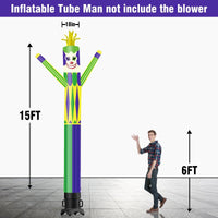 6 10 15 20FT Tall Mardi Gras Jester Waving Inflatable Tube Man(Blower Not Included) - goodeny