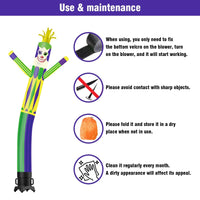 6 10 15 20FT Tall Mardi Gras Jester Waving Inflatable Tube Man(Blower Not Included) - goodeny
